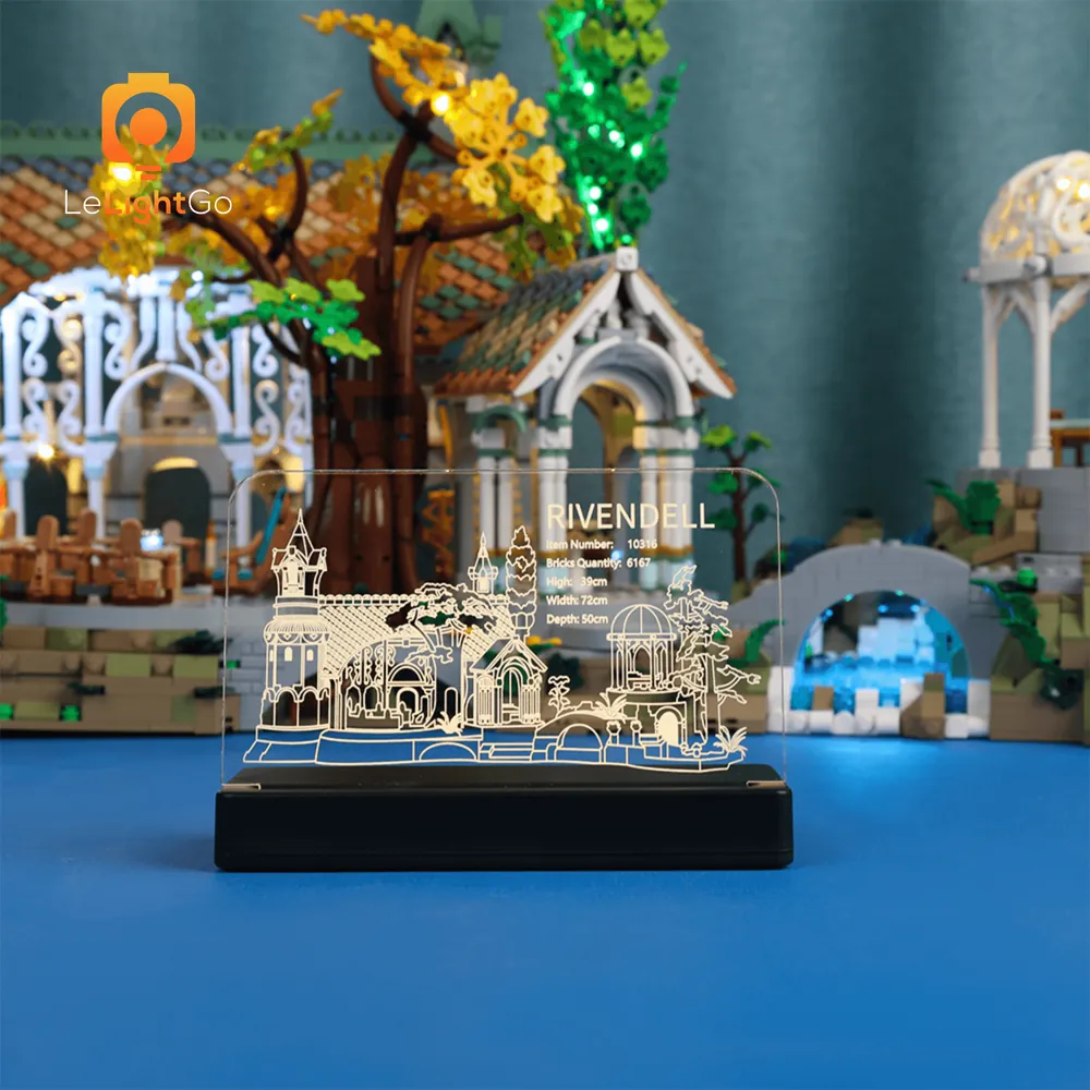 Micro-LED wiring on LEGO nameplate for Rivendell