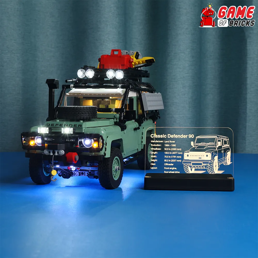 Game of Bricks LED nameplate for LEGO Land Rover Defender