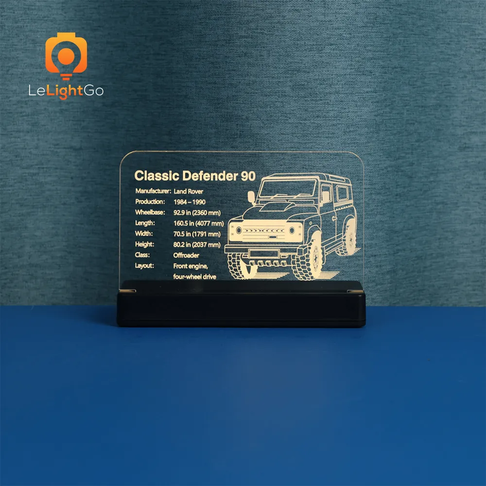 LeLightGo lit LEGO Land Rover Defender nameplate