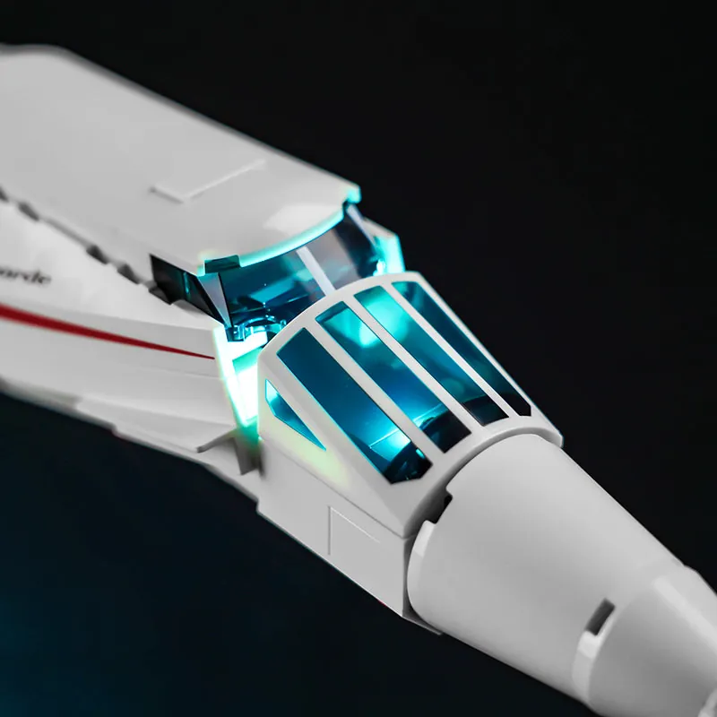 BrickBling Concorde lit on display stand