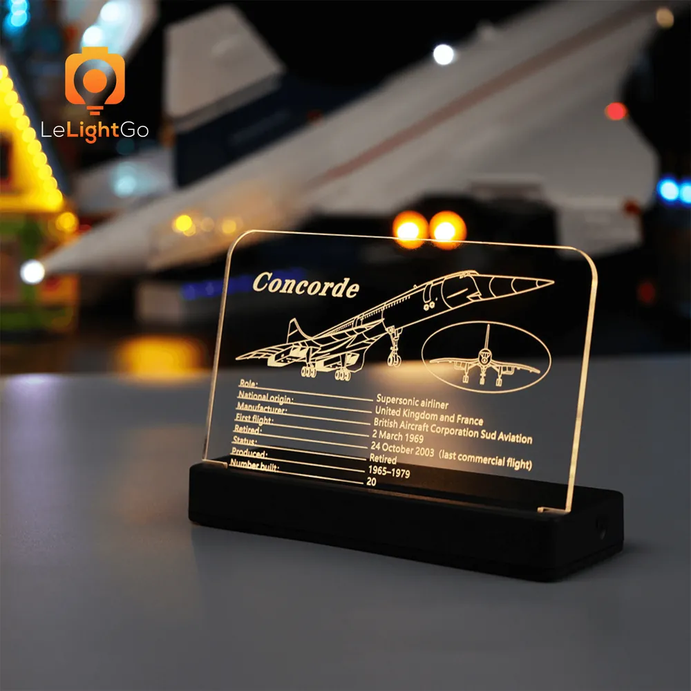 LeLightGo LED kit for LEGO Concorde 10318 with micro-LEDs
