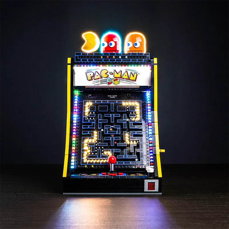 BrickBling LED kit for LEGO PAC-MAN Arcade 10323 with cabinet and nameplate lighting