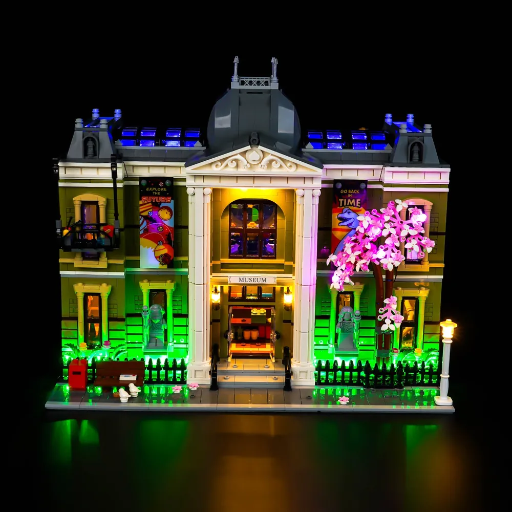 BrickBling LED kit for LEGO Natural History Museum 10326, Classic version, modular micro-LEDs, warm white interior lighting