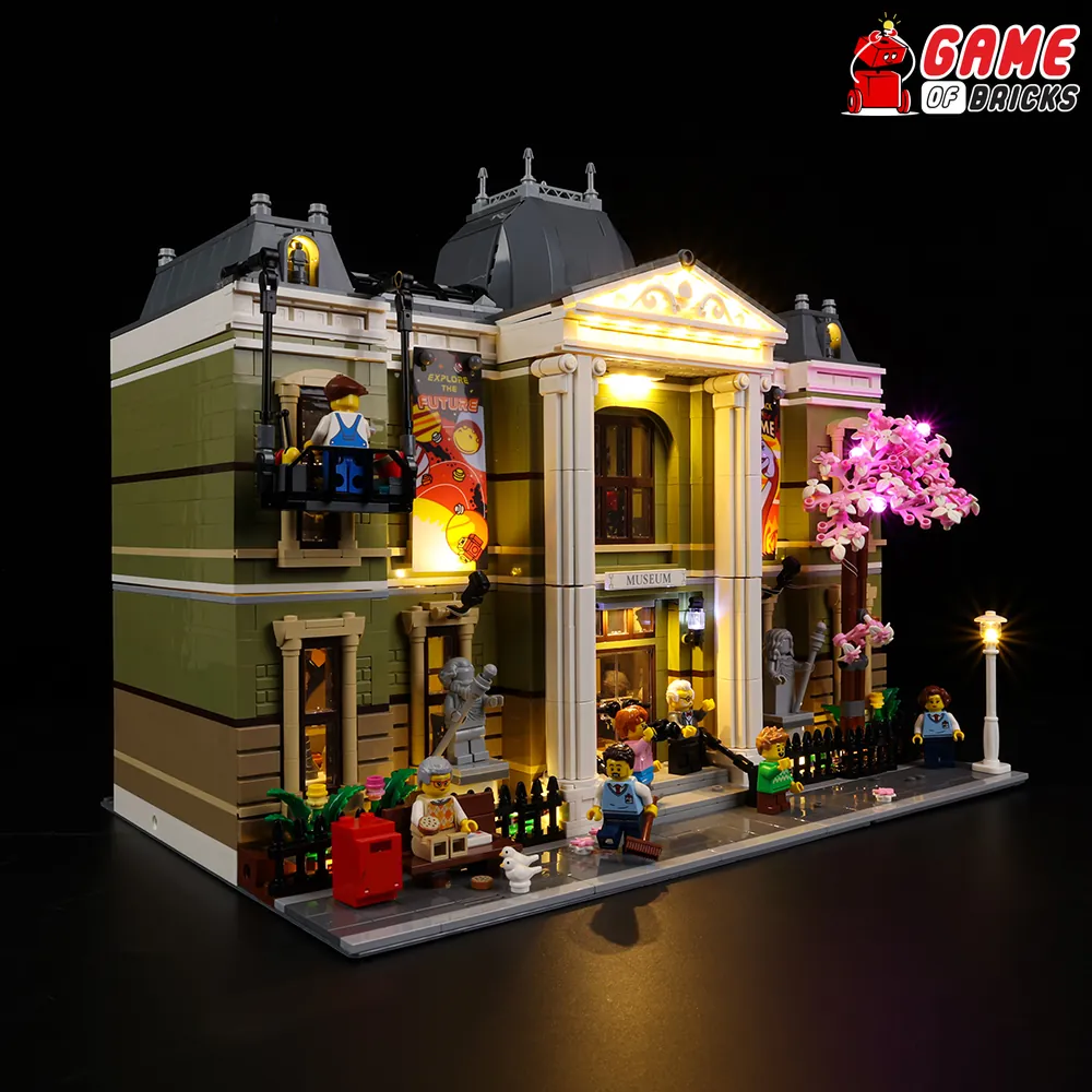 Game of Bricks LED kit for LEGO Natural History Museum 10326, expansion board connected to standard gauge wires, classic version