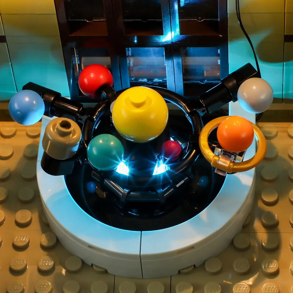 Close-up of Lightailing pre-soldered harness connections for LEGO Natural History Museum 10326