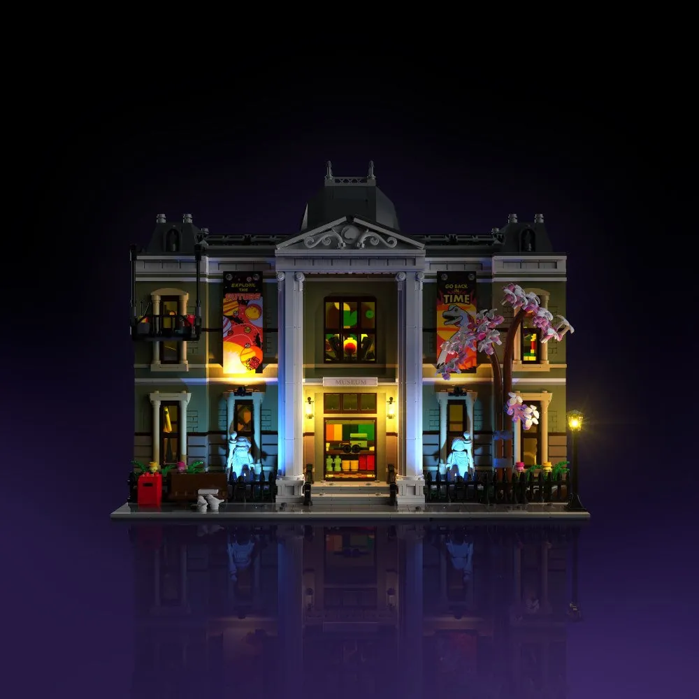 LightMyBricks LED kit for LEGO Natural History Museum 10326, premium edition, elegant lighting on museum dome