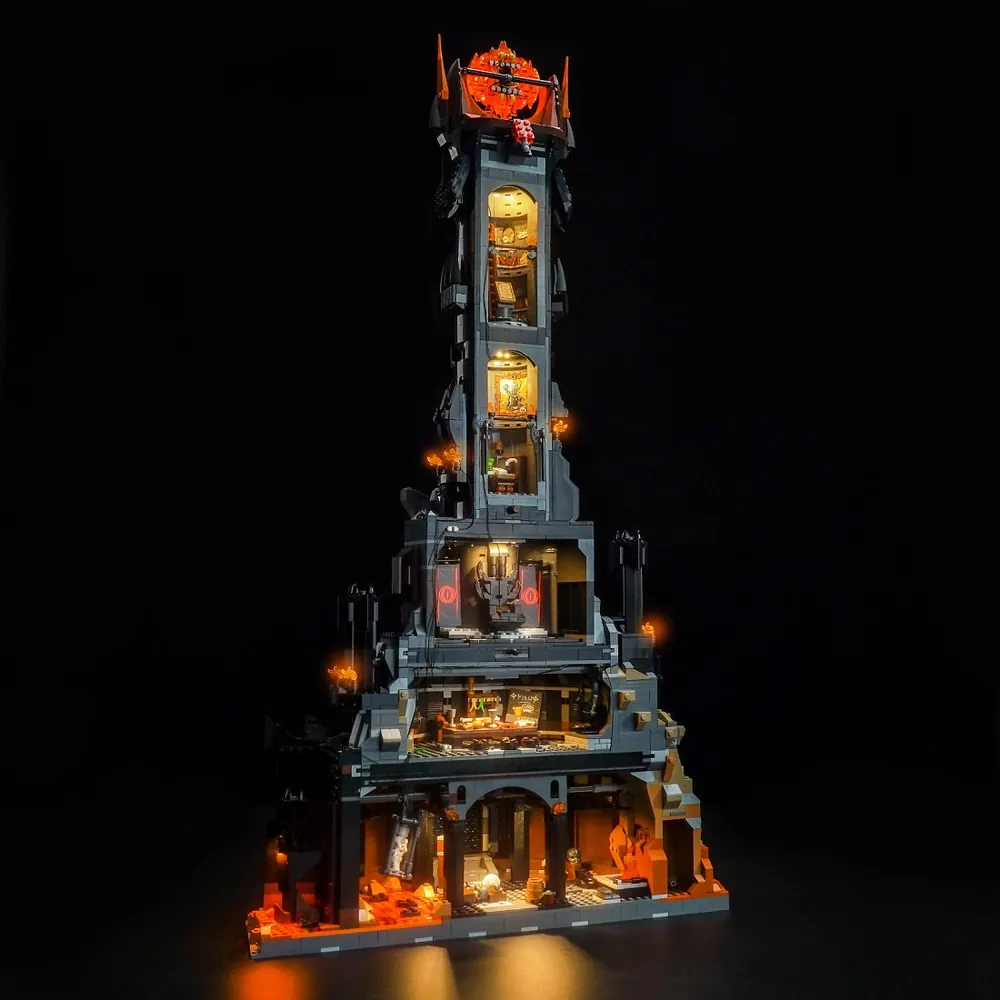 BrickBling Classic variant with micro-LEDs on Barad-dûr