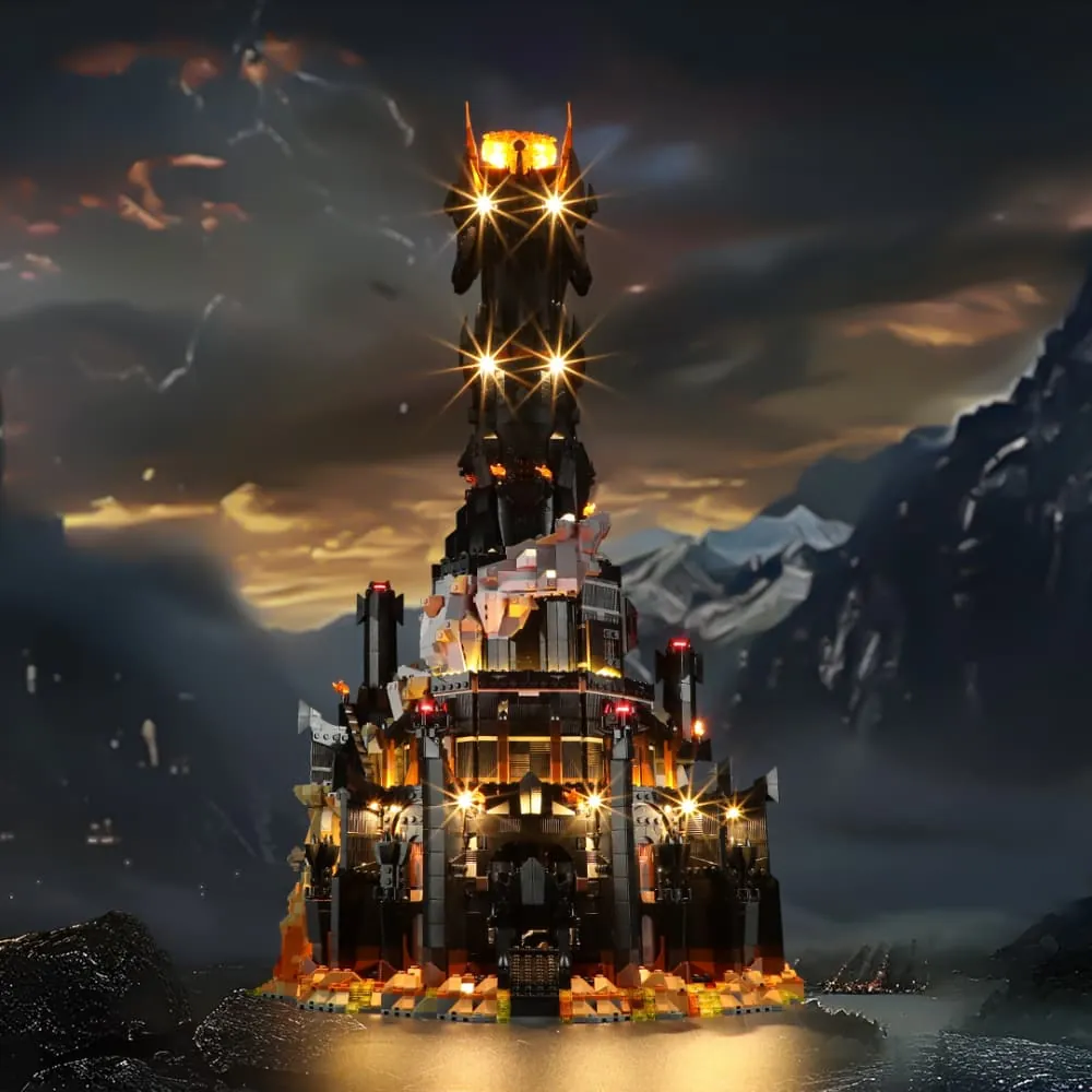 Lightailing LED kit for LEGO Barad-dûr with pre-soldered harness