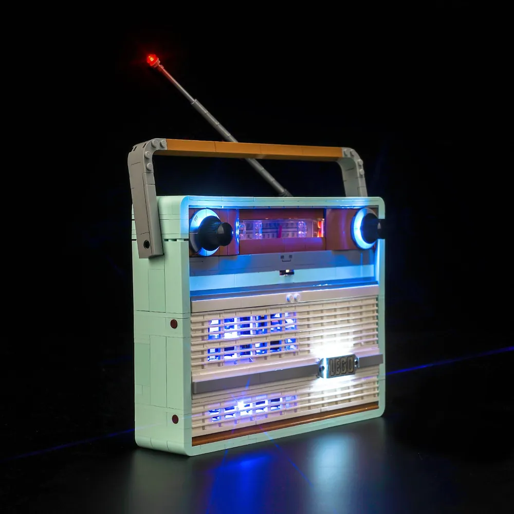 LEGO Retro Radio with BrickBling lighting showing vintage vibe