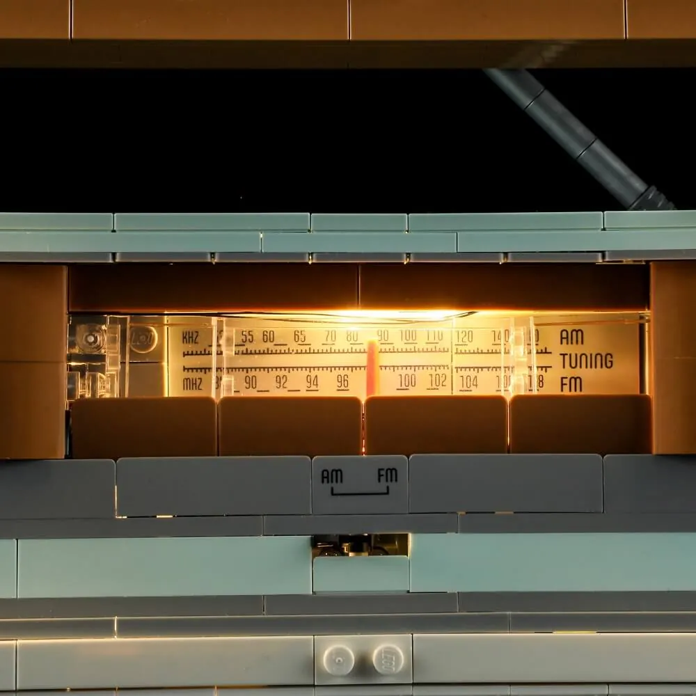 LEGO Retro Radio 10334 with Lightailing lighting on dials