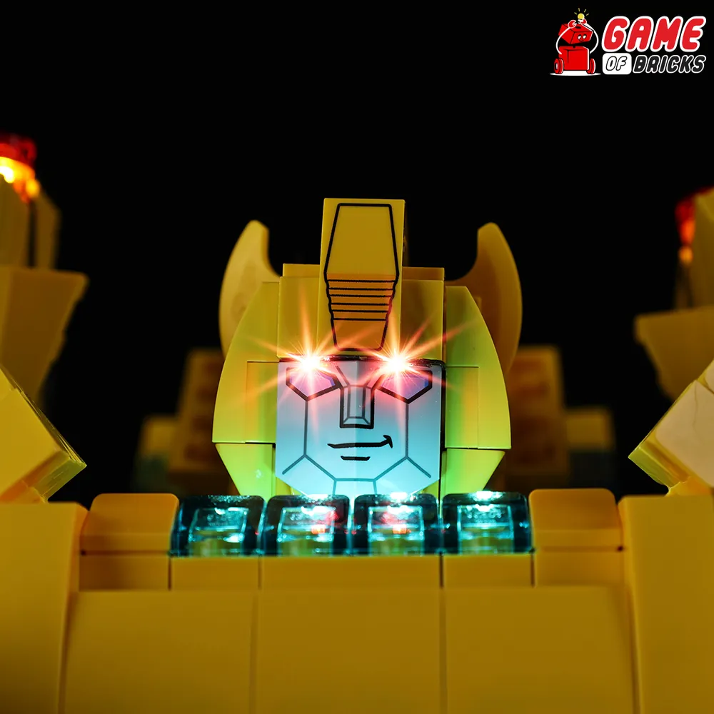 Game of Bricks LED wires on LEGO Bumblebee chest