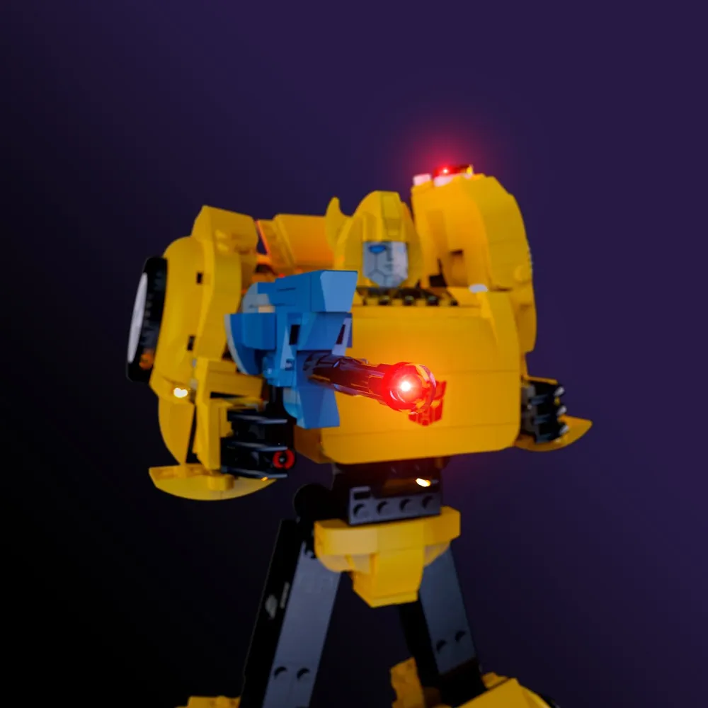 LightMyBricks LEDs on LEGO Bumblebee jetpack