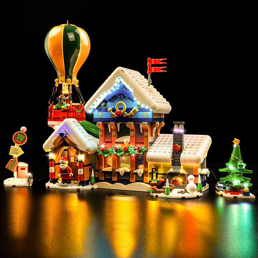 Game of Bricks LED kit for LEGO Santa's Post Office with expansion boards lighting interior