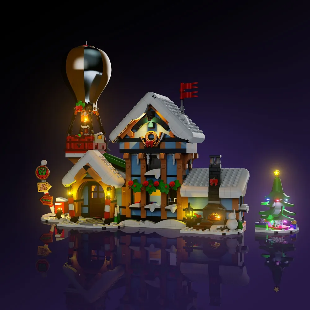LightMyBricks LED kit for LEGO Santa's Post Office with comprehensive lighting