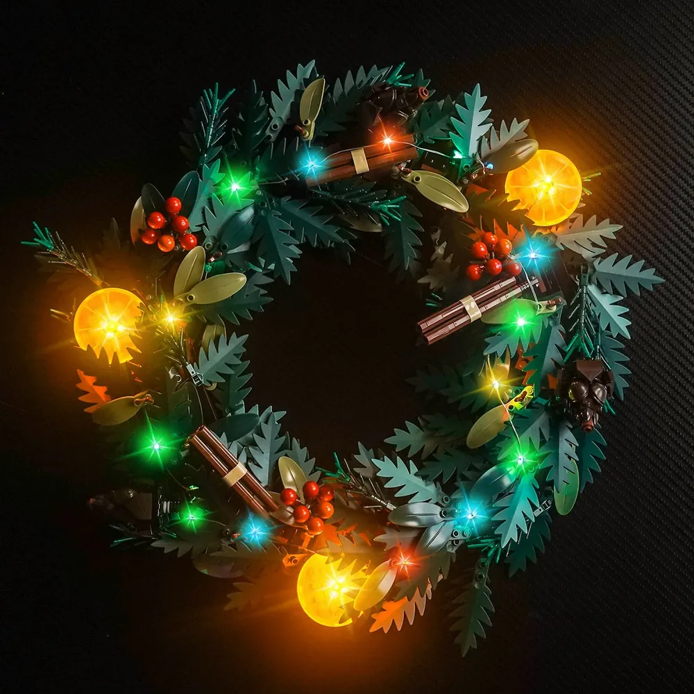 BrickBling LED kit for LEGO Wreath 10340 with illuminated berries