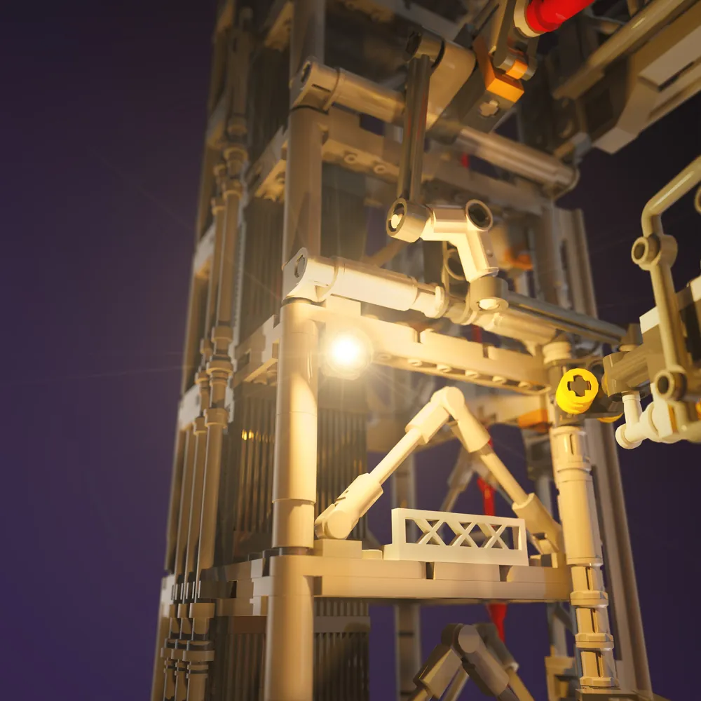 Light My Bricks installation on LEGO Artemis SLS core stage