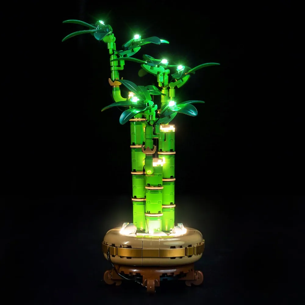 BrickBling LED kit for LEGO Lucky Bamboo 10344 with glowing stalks