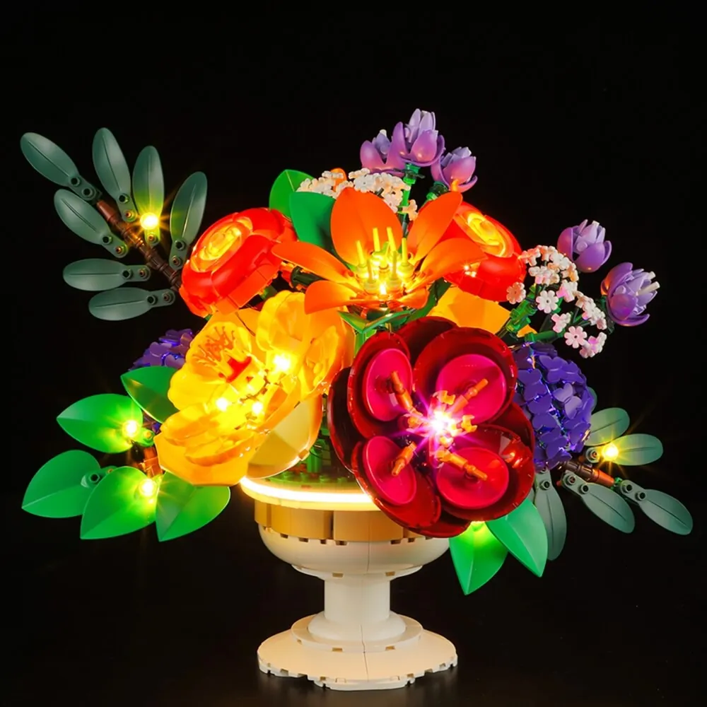 Lightailing LED kit for LEGO Flower Arrangement 10345 with integrated harness