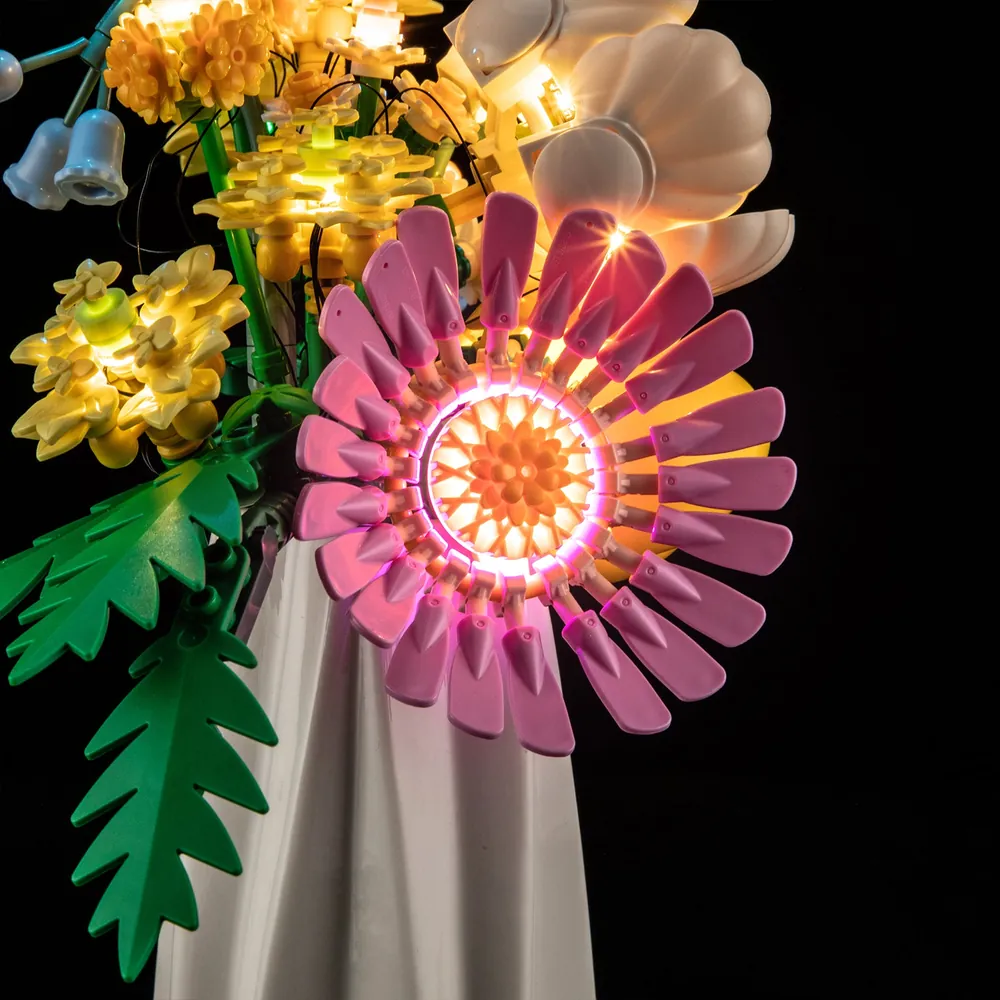 Lightailing pre-soldered harness on LEGO bouquet stem