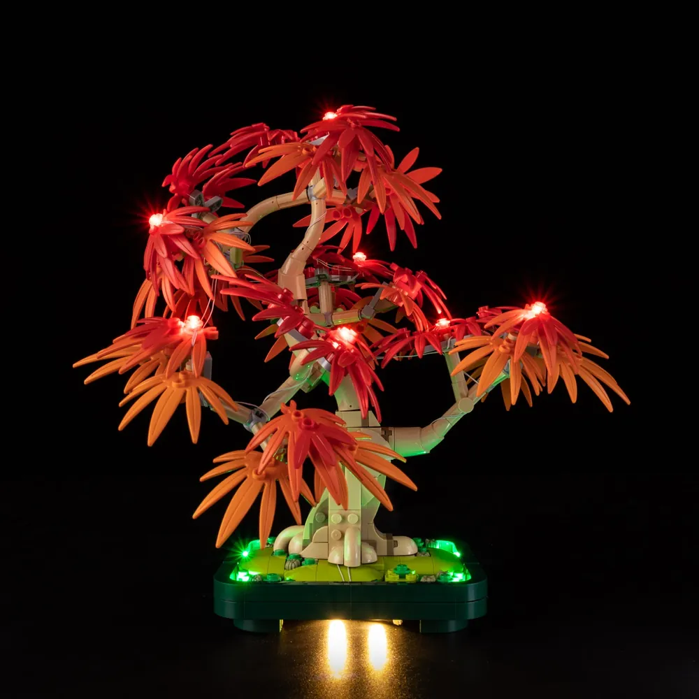 LEGO Japanese Red Maple Bonsai Tree 10348 with expansion board lighting