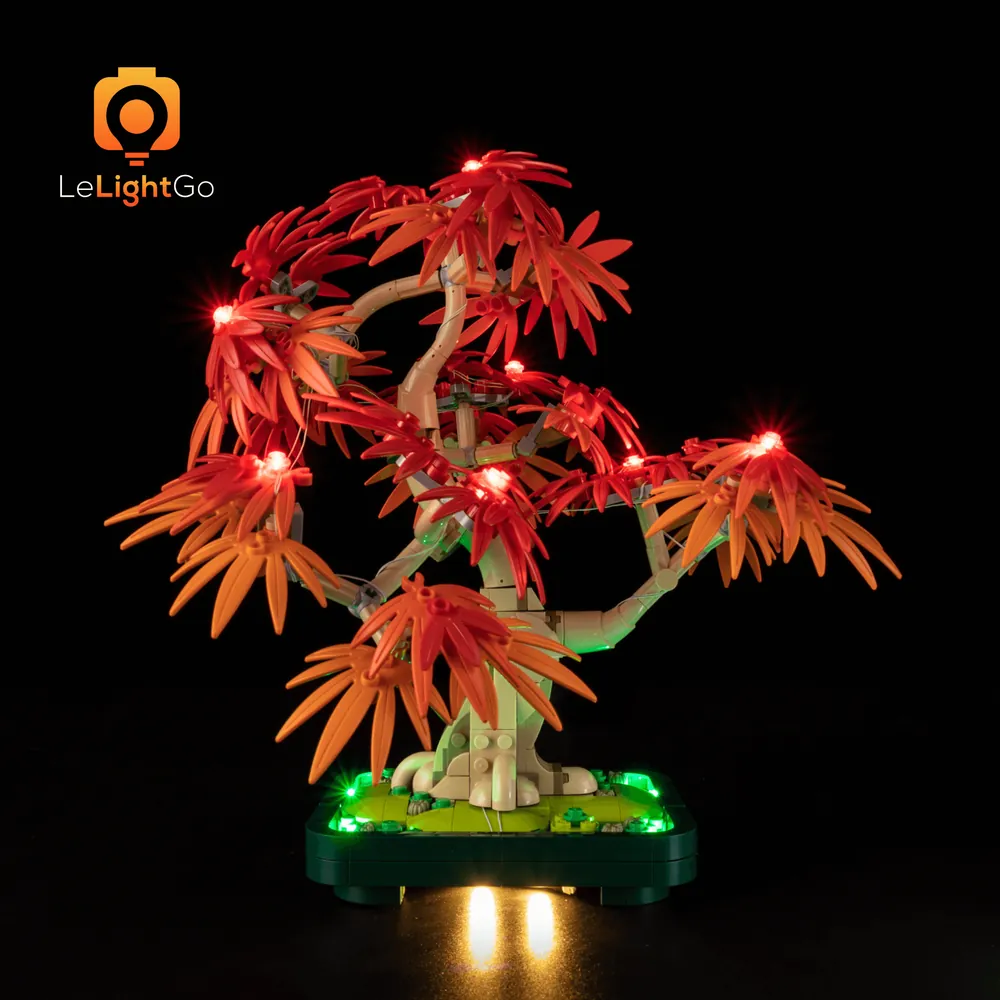 LEGO Japanese Red Maple Bonsai Tree 10348 micro-LEDs lighting leaves and branches