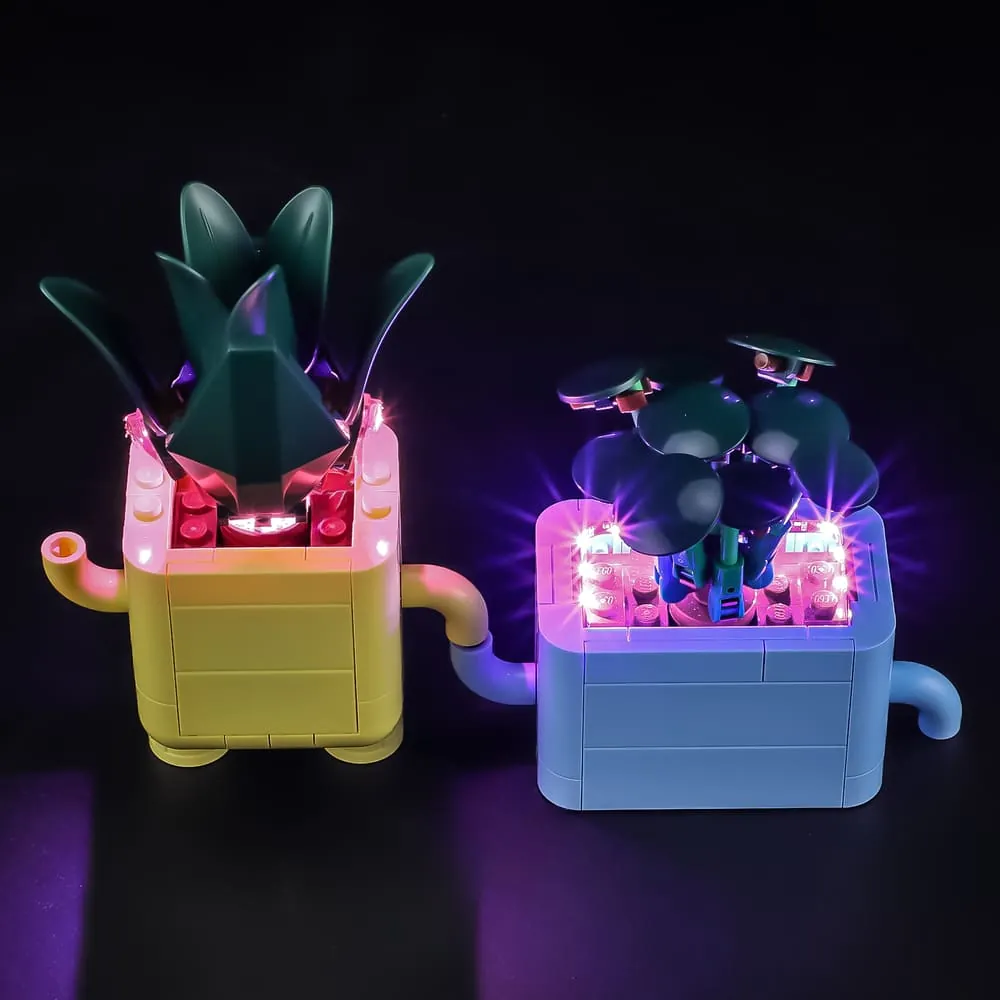 Both plants lit by Lightailing's pre-soldered LED system