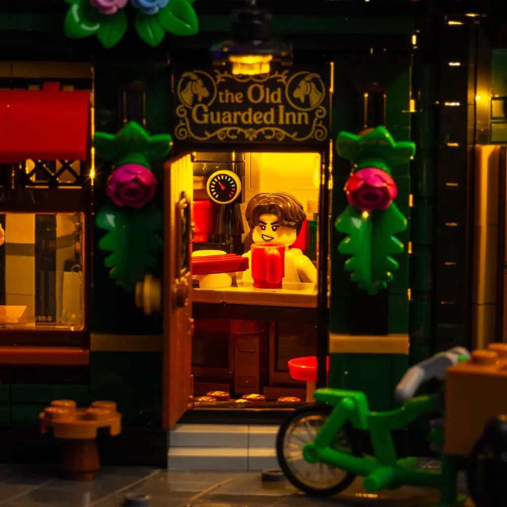 Light My Bricks LED installation in the Tudor Corner highlighting the premium build