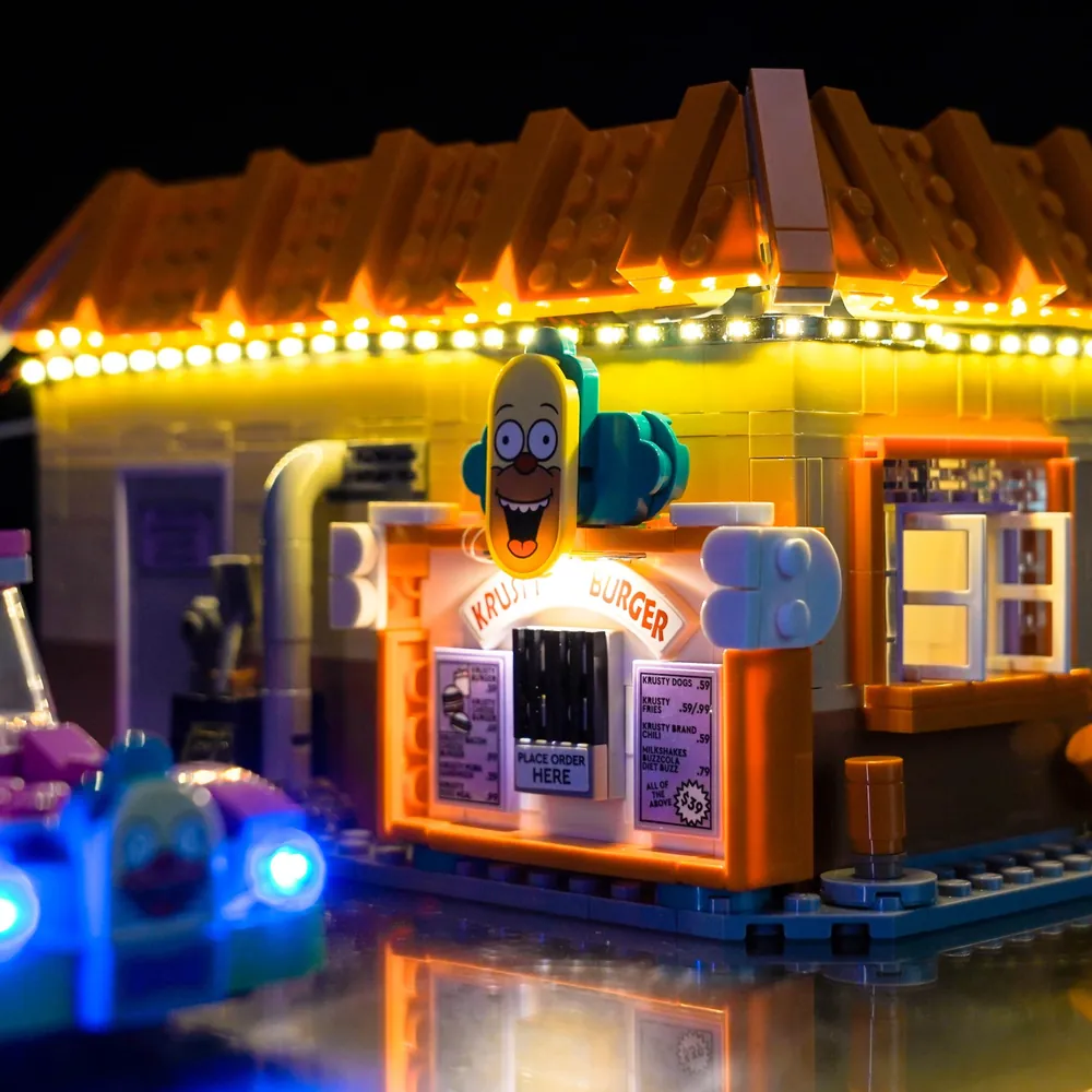 BrickBling LED lighting for LEGO Simpsons Krusty Burger facade