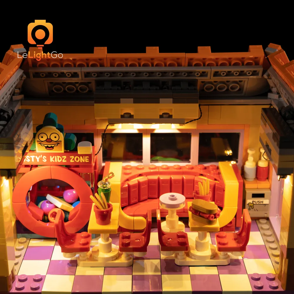 LeLightGo LED lighting for LEGO Simpsons Krusty Burger roof signage