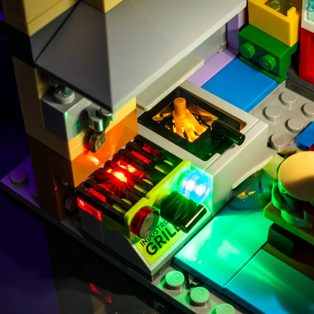 Light My Bricks LED lighting for LEGO Simpsons Krusty Burger interior