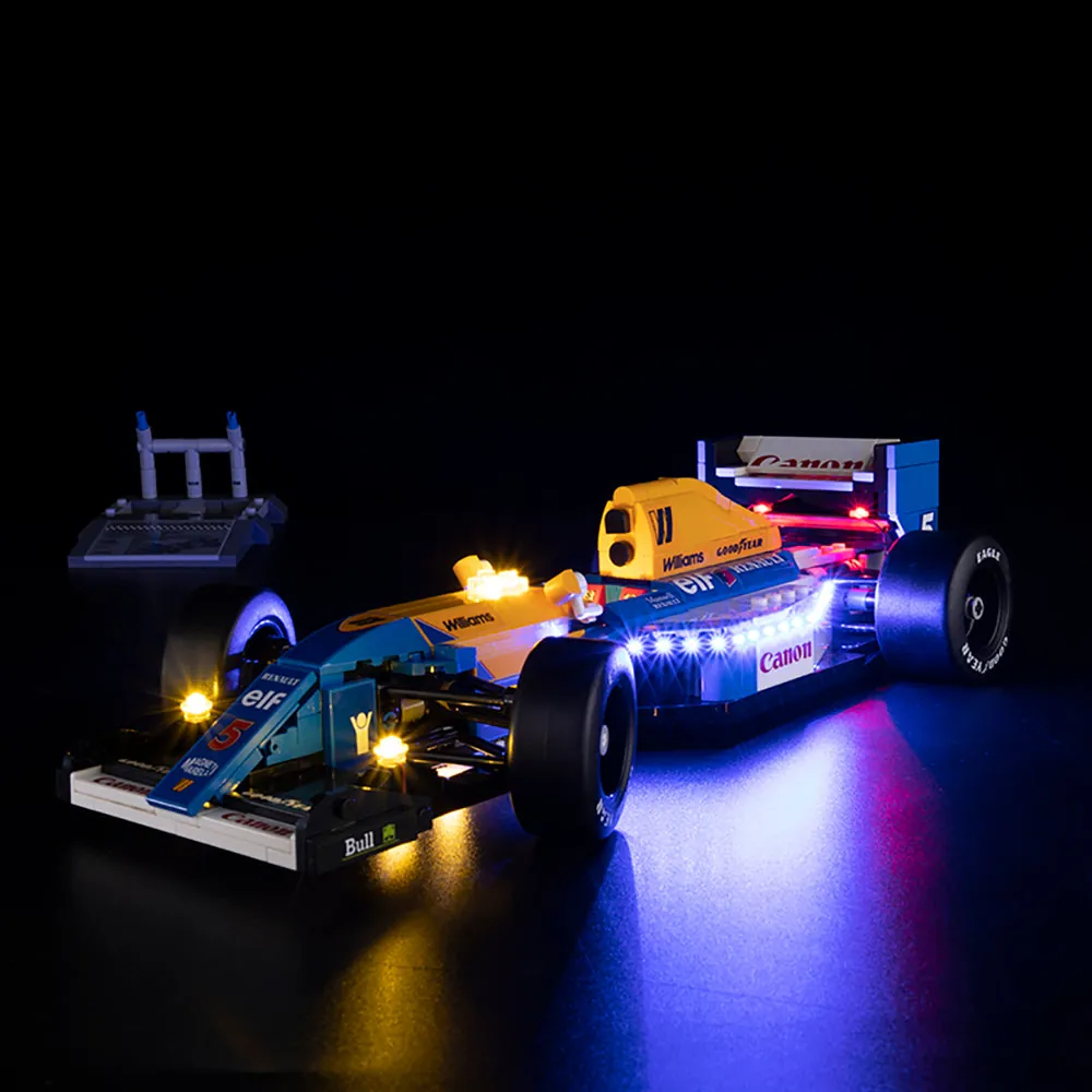 Game of Bricks LED kit for LEGO Williams FW14B lighting the engine bay area