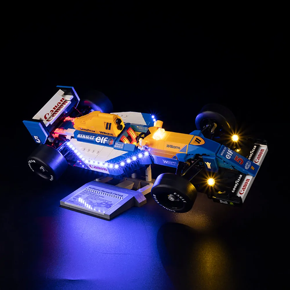 LEGO Williams FW14B with Game of Bricks lighting showing detailed lighting on the race car