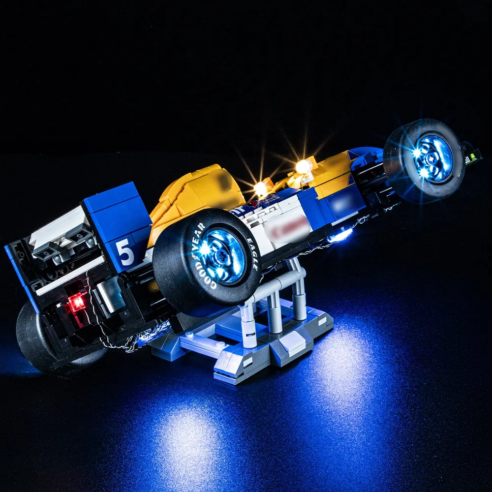 LEGO Williams FW14B with Lightailing lighting highlighting the car's race-ready look