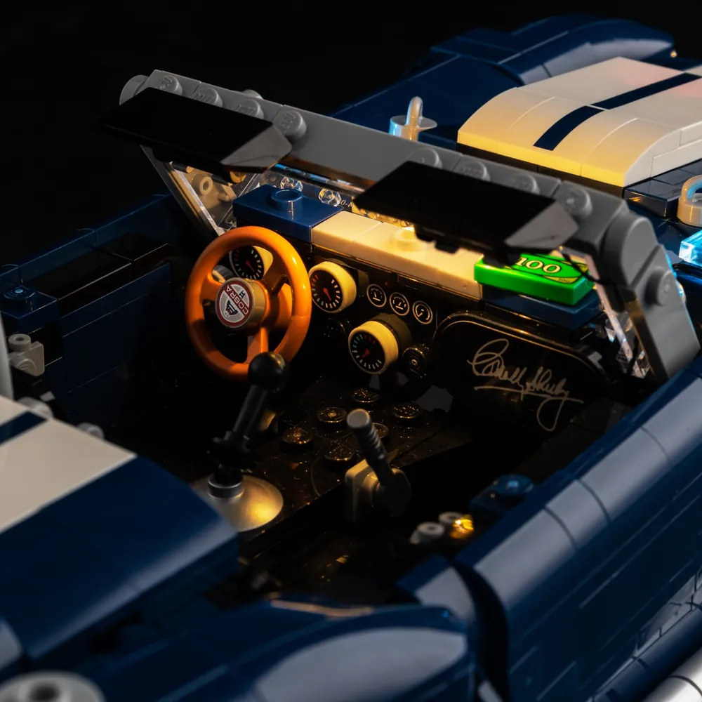 LEGO Cobra with Game of Bricks lights, showcasing underbody glow