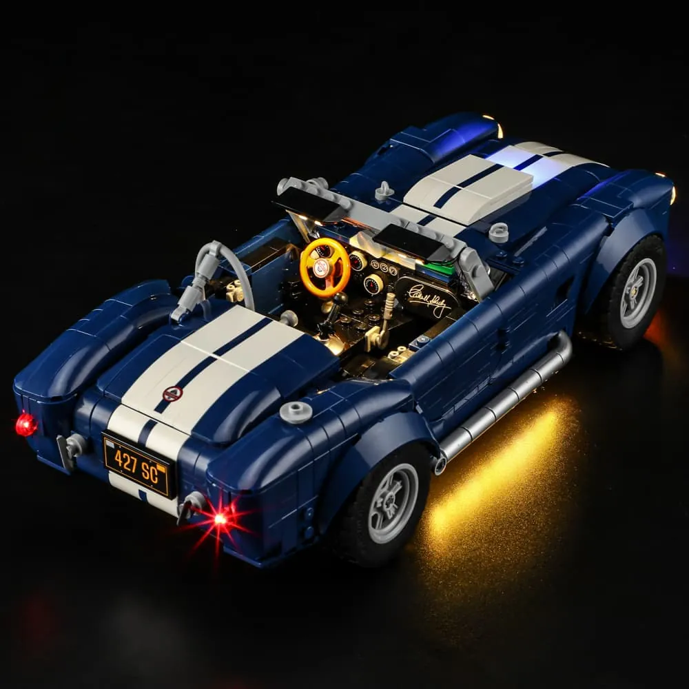 LEGO Cobra with Lightailing lights, showcasing taillights and headlights