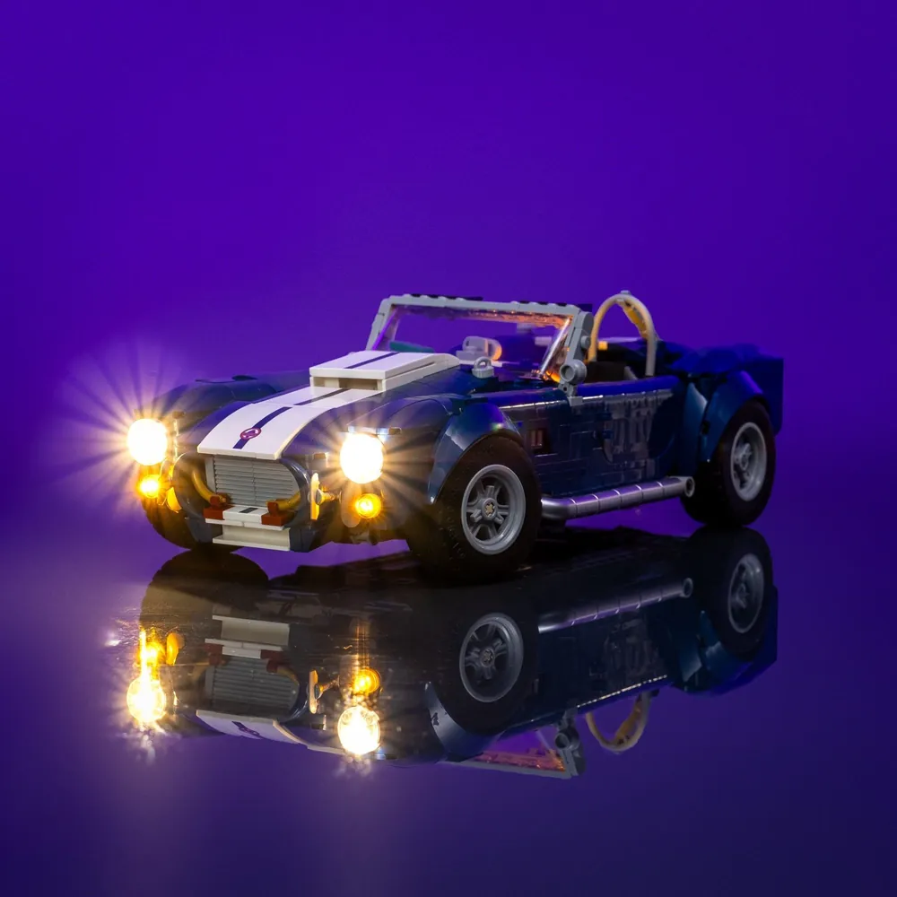 Light My Bricks LED kit for LEGO Shelby Cobra 427 S/C 10357, fully illuminated with premium glow