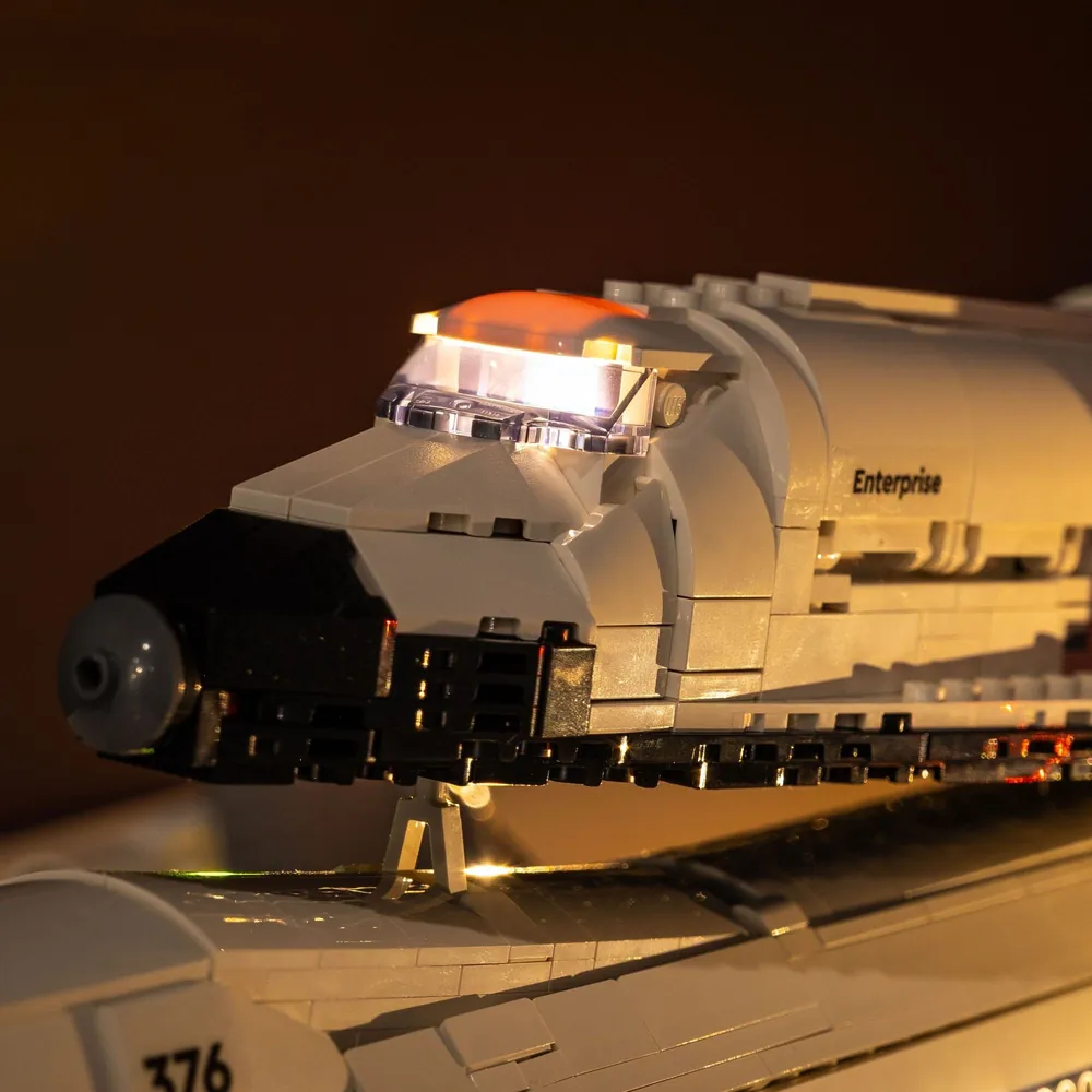 Light My Bricks lighting on LEGO Shuttle Carrier Aircraft 10360 display