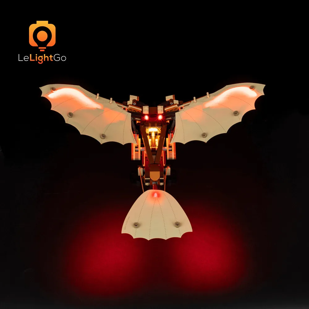 LeLightGo LED installation on LEGO 10363 wing