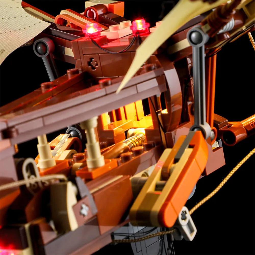 Lightailing wiring detail on LEGO 10363