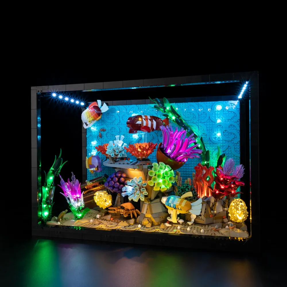 Game of Bricks LED kit for LEGO Tropical Aquarium 10366, modular boards