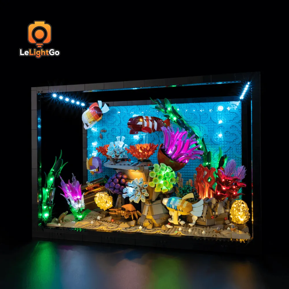 LeLightGo LED kit for LEGO Tropical Aquarium 10366, touch control