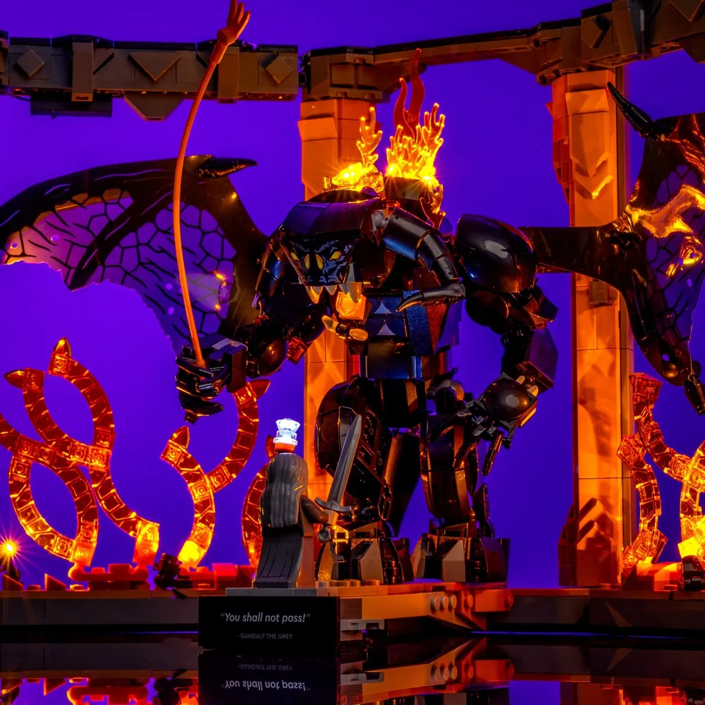LightMyBricks premium lights on Balrog Book Nook