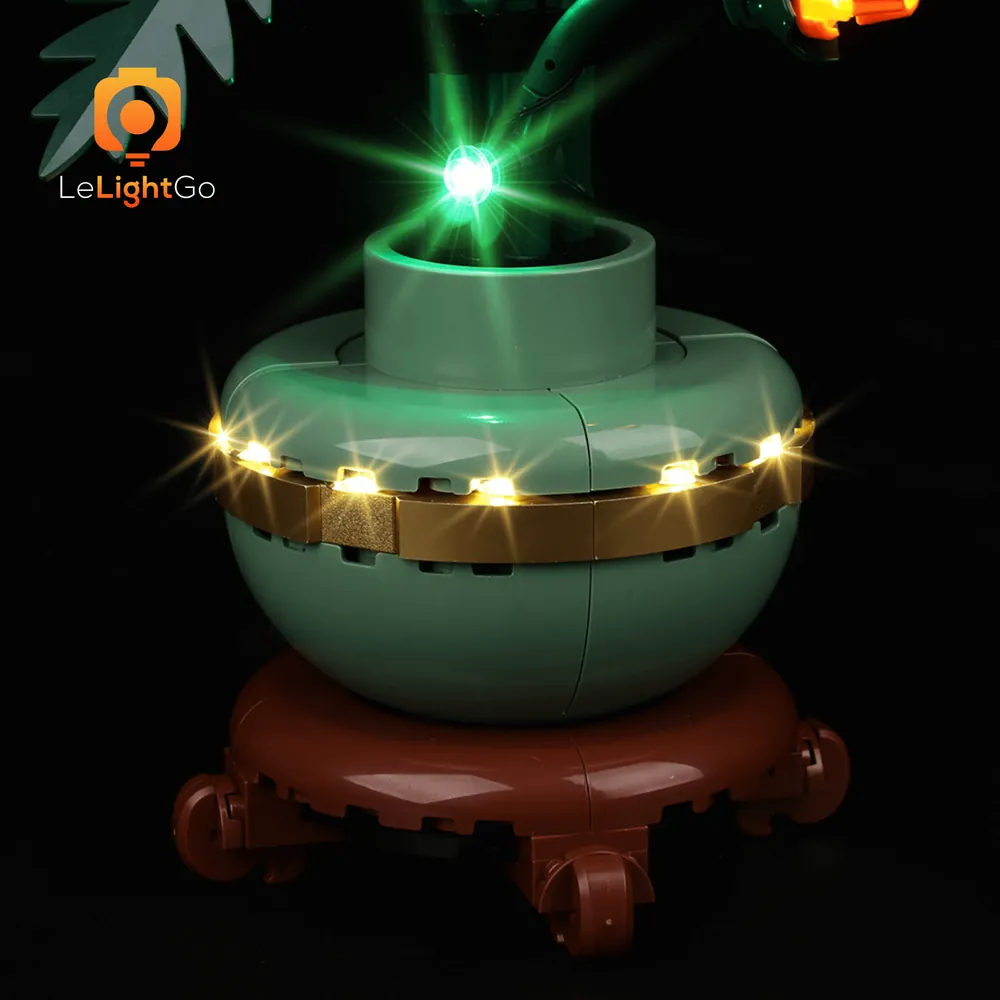 LEGO Chrysanthemum with LeLightGo warm illumination