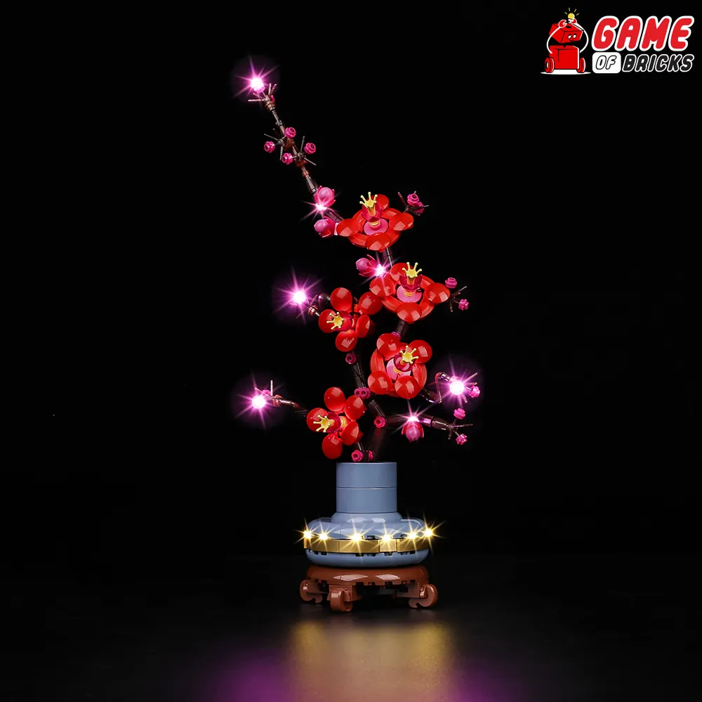 Game of Bricks light kit on LEGO Plum Blossom 10369 with expansion boards