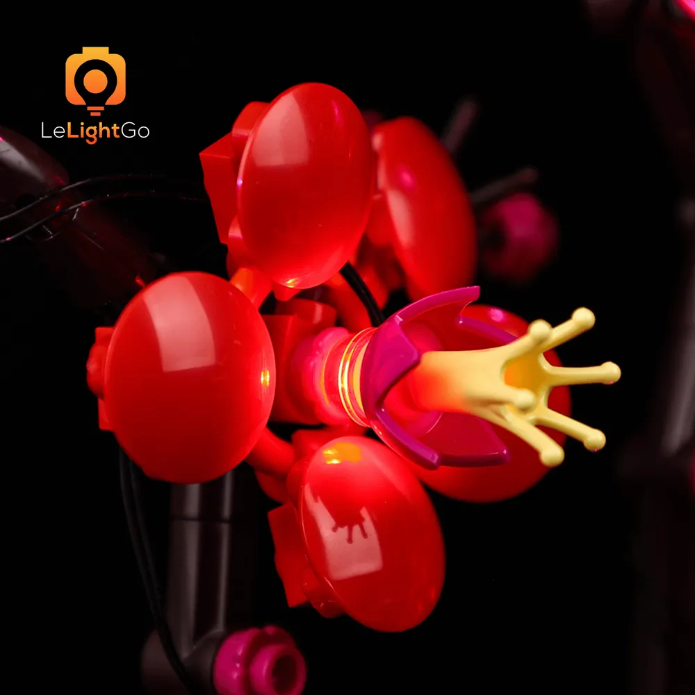 LeLightGo LEDs glowing through the flower arrangement