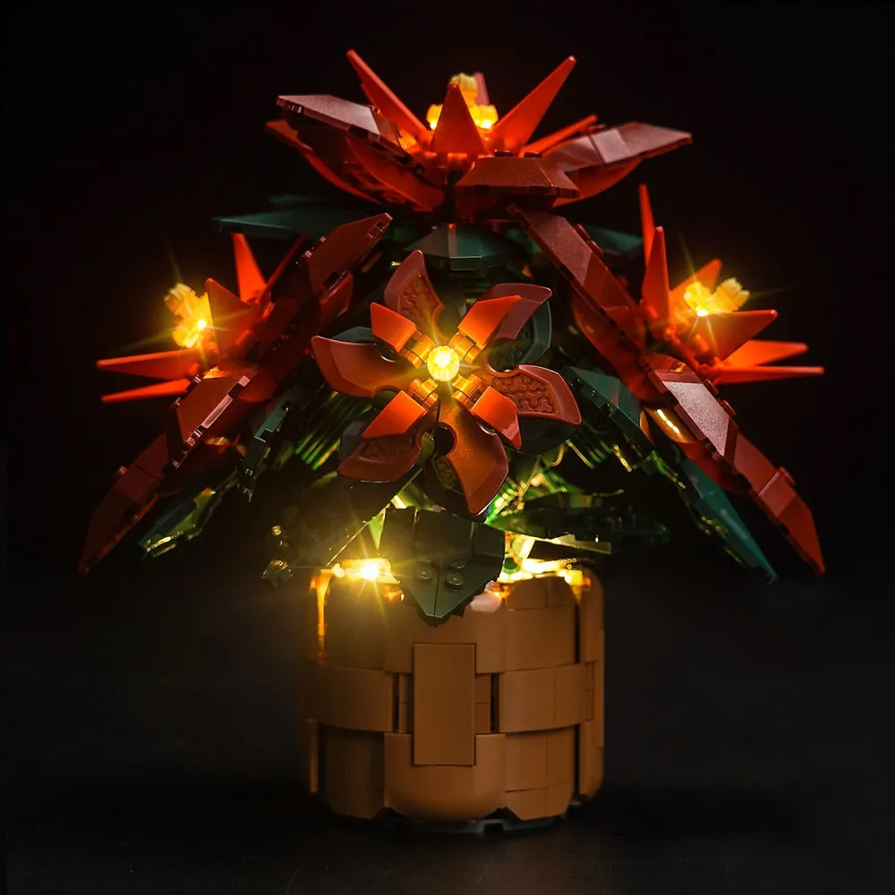 BrickBling light kit for LEGO Poinsettia 10370 with modular micro-LEDs