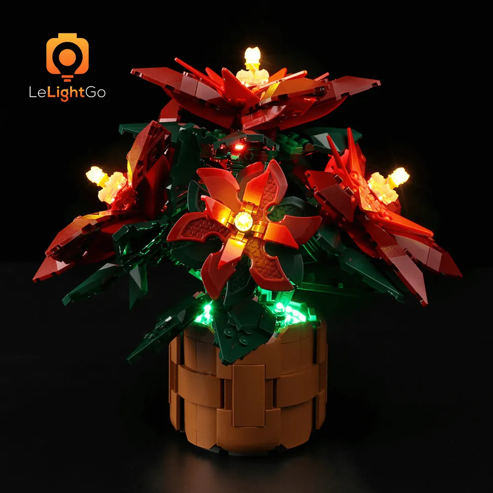LeLightGo light kit for LEGO Poinsettia 10370 with micro-LEDs