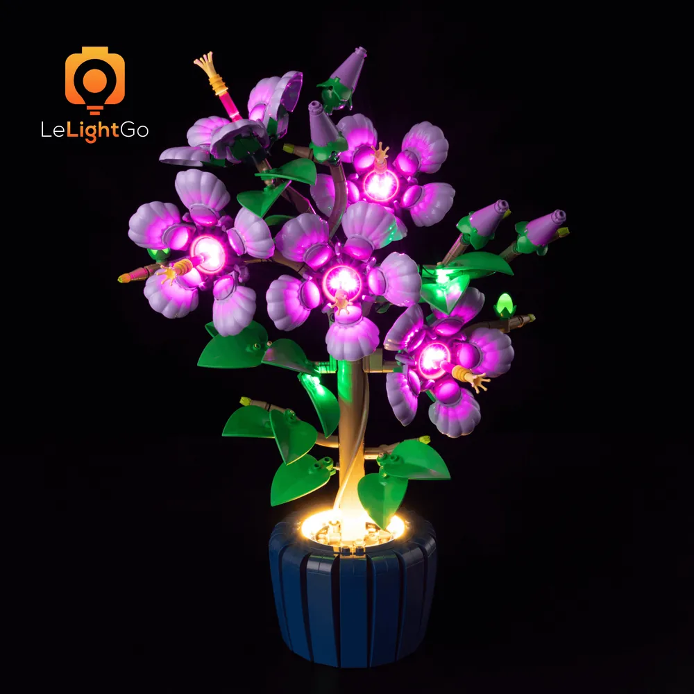 LeLightGo LED kit for LEGO Hibiscus 10372 lighting the flower