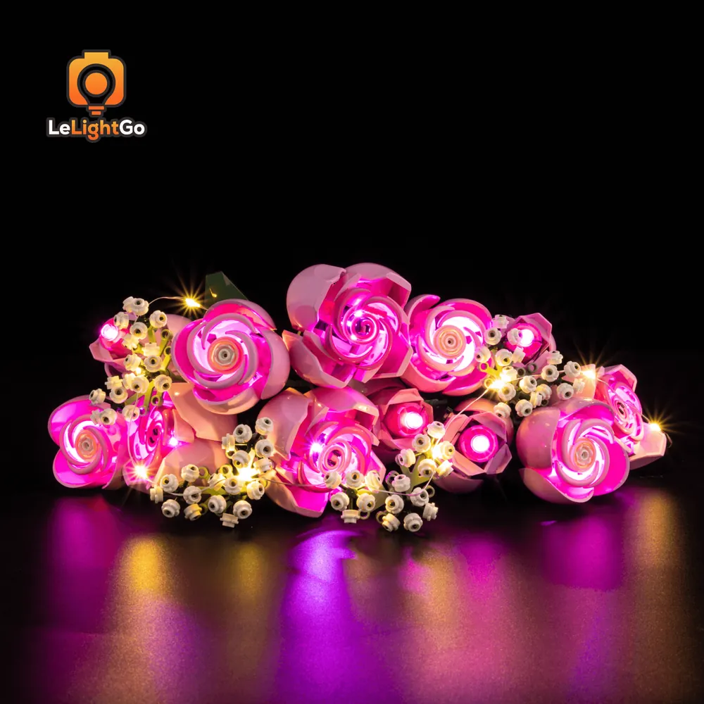 LeLightGo micro-LEDs lighting up rose arrangement