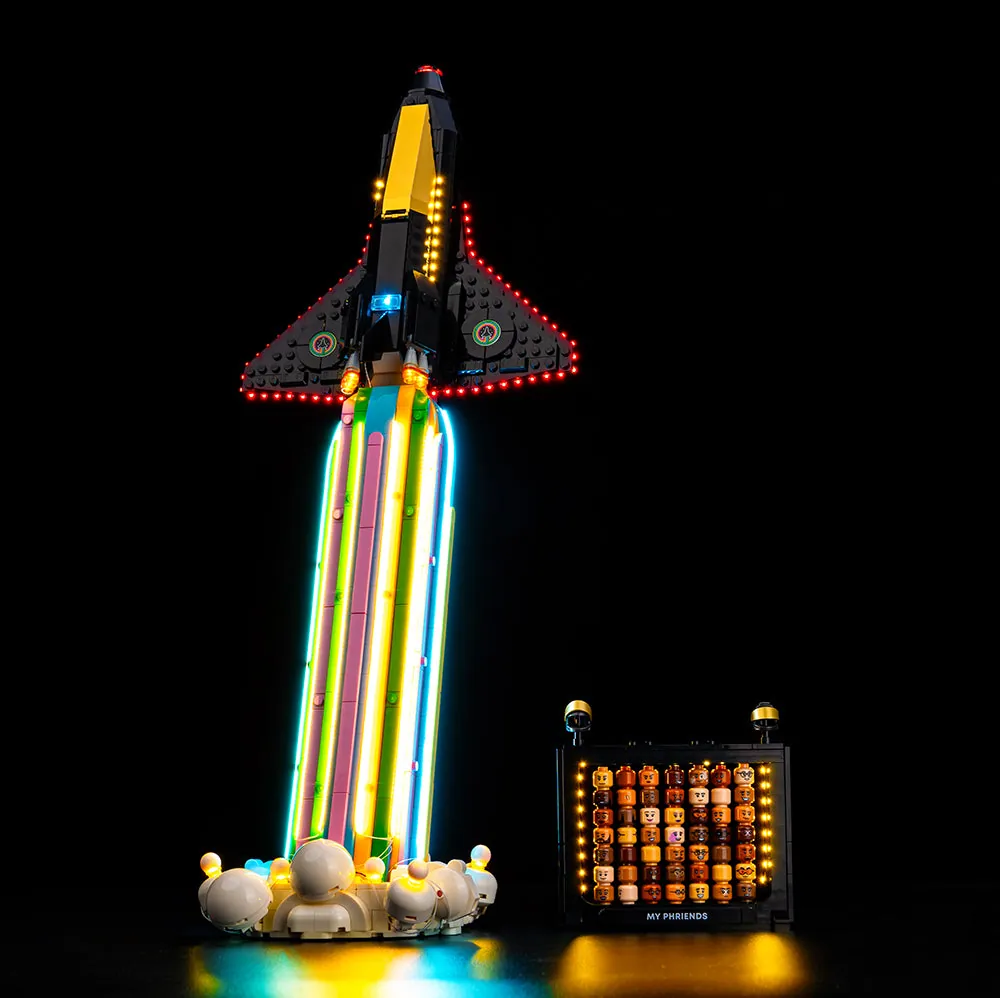 Game of Bricks LED kit for LEGO Over the Moon with Pharrell Williams showing full set illumination